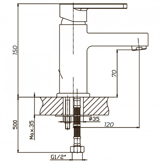 Змішувач для умивальника Haiba Gudini 001 (HB0145) Змішувач для умивальника Haiba Gudini 001 (HB0145)