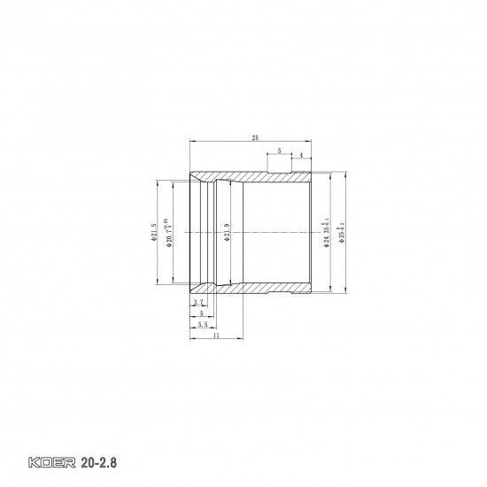 Гільза монтажна насувна Koer KA.S20 - 20-2.8mm (KR4900)