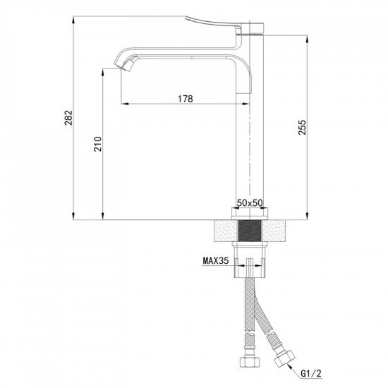 Змішувач для умивальника Mixxus Premium DALI 001 NUT HIGH Graphite (MI6757)