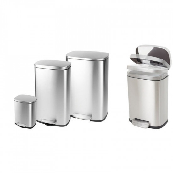 Відро для сміття з плавним закриттям прямокутне Mixxus Bevel-TC0105 SS Color 5л колір наржавійка (M