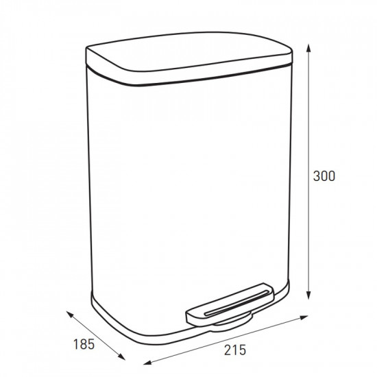 Відро для сміття з плавним закриттям прямокутне Mixxus Bevel-TC0105 SS Color 5л колір наржавійка (M
