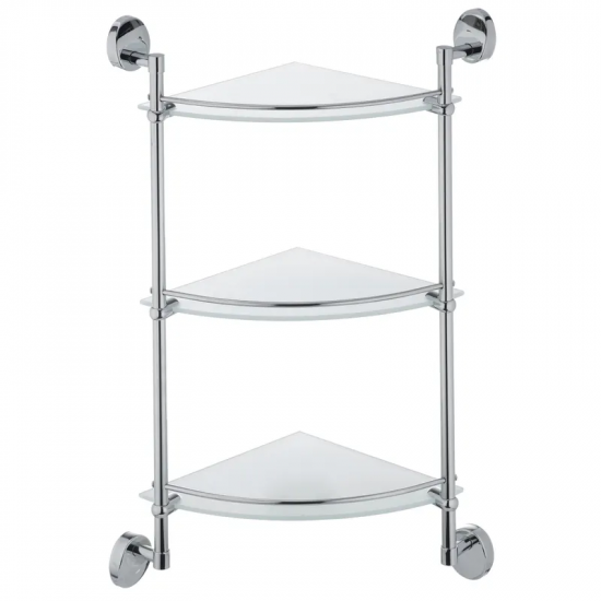 Полиця у ванну кутова скляна Zerix LR3307-3 (LL1437)