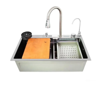 Мойка многофункциональная Zerix ZH7546-SET-07.SUS304 DECOR с встроенным смесителем (ZX5684)