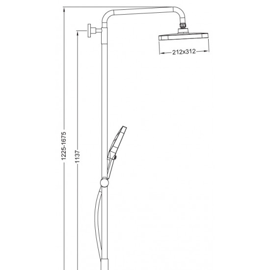 Душова колона зі змішувачемKoer KB-56030-01, 3 функції (KR5427)
