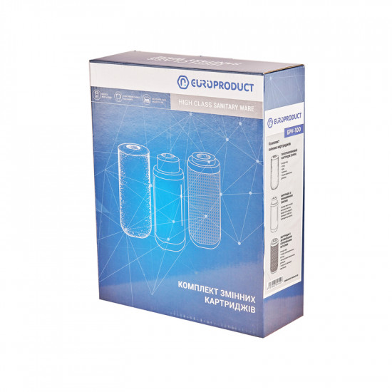 Комплект сменных картриджей Europroduct EPV-100 (ППР 5мкм+умягчение+спрессованный уголь) (EP5454)