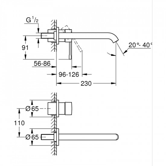 Змішувач для раковини Grohe Essence на 2 отвори L-Size (29193001)
