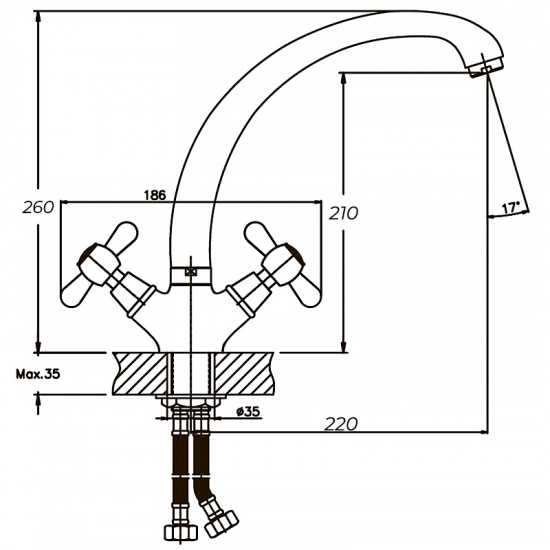 Змішувач для кухні Haiba Dominox 273 (HB0084)