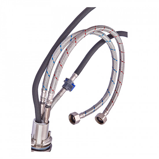 Змішувач для кухні з висувною лійкою Zerix PUL-014 Graphite з нерж. ст. SUS304 (кол. графіт) (ZX503