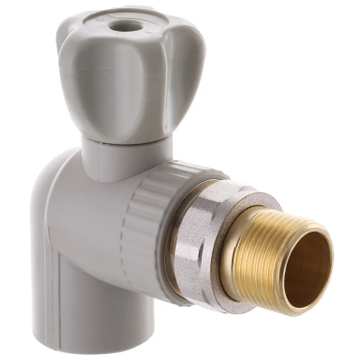 Кран радиаторный угловой Europroduct EP.0121 - 25x3/4M" (стальная шаровая) (EP4046)