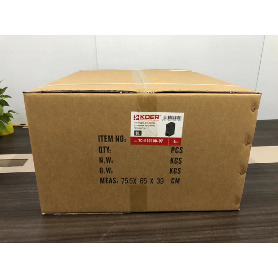 Ведро для мусора с плавным закрытием прямоугольное Koer TC-010108-07 8 л цвет графит (KR5591)