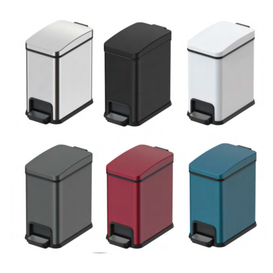 Ведро для мусора с плавным закрытием прямоугольное Koer TC-010108-07 8 л цвет графит (KR5591)