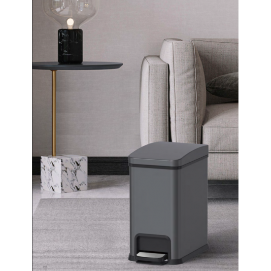 Ведро для мусора с плавным закрытием прямоугольное Koer TC-010108-07 8 л цвет графит (KR5591)