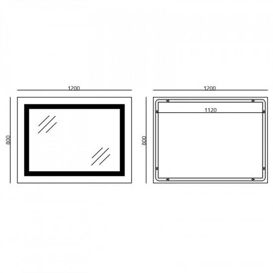 Дзеркало Mixxus Warm MR02-120x80 (годинник, LED-підсвічування, антизапотівання) (MI6001)