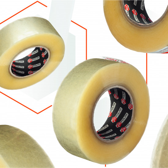 Клейка стрічка Polax скотч пакувальний прозорий 300 м x 45 мм (101-053)