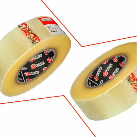 Клейка стрічка Polax скотч пакувальний прозорий 300 м x 45 мм (101-053)