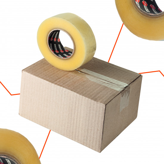 Клейка стрічка Polax скотч пакувальний прозорий 300 м x 45 мм (101-053)