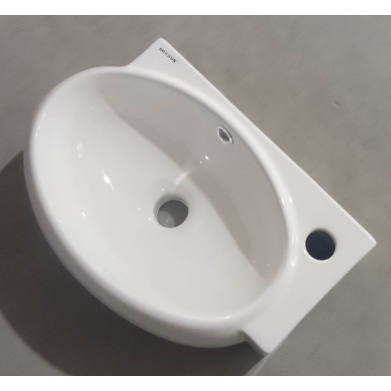 Раковина подвесная Mixxus Premium DIVERSE-1201-L 400х215х140mm с отверстием под смеситель и переливом (MP6507)