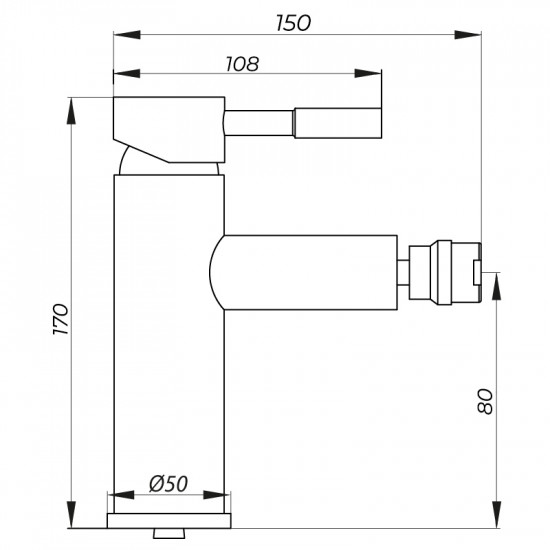 Змішувач для біде Zerix LR75005 (LL1668)