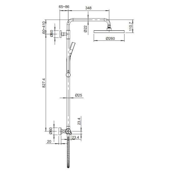 Душова колона з термостатичним змішувачем Koer KB-55013-05 (Колір чорний) (KR4731)