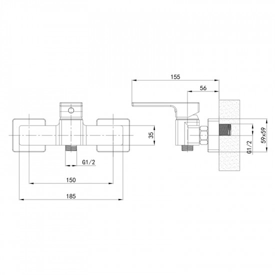 Змішувач для ванни Mixxus Premium DANTE 009 EURO White-Chrome (MI6795)