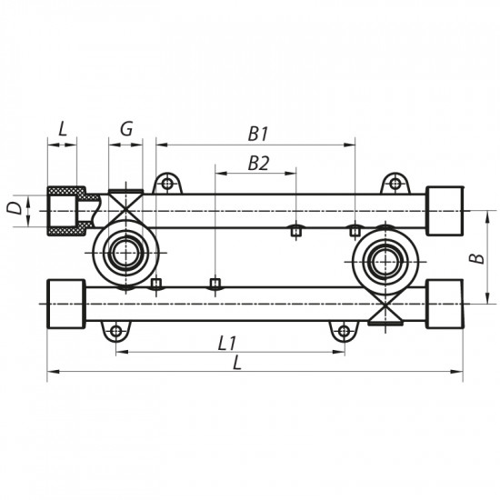 Планка монтажна прохідна 20x1 / 2F Koer K0128.PRO (KP0154)