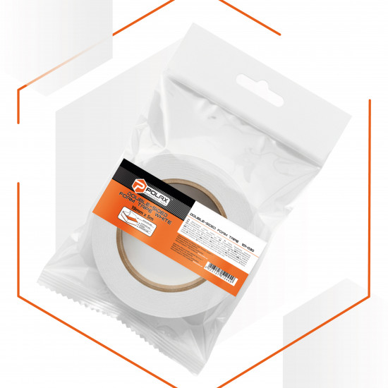 Скотч двосторонній Polax клейка стрічка на спіненій основі 19 мм х 5 м (101-030)