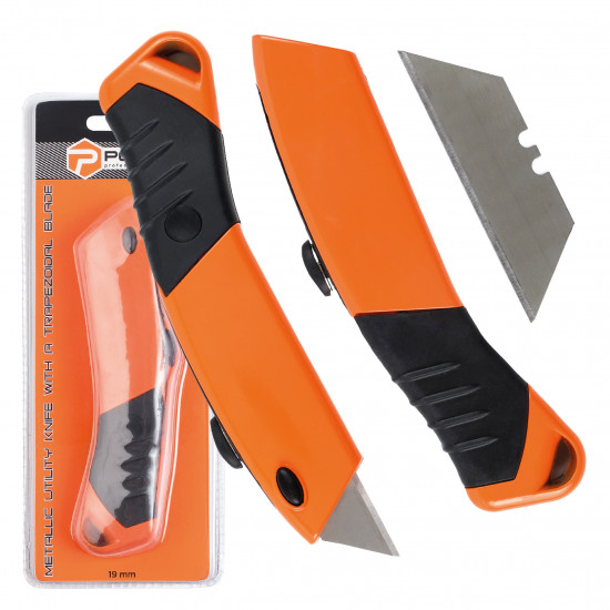 Ніж будівельний Polax трапецієподібний з висувним лезом 19 мм (23-007)