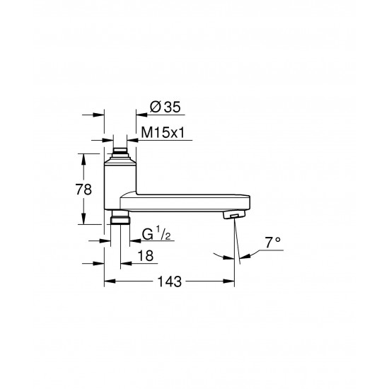 Поворотний вилив Grohe із вбудованим перемикачем (13450000)