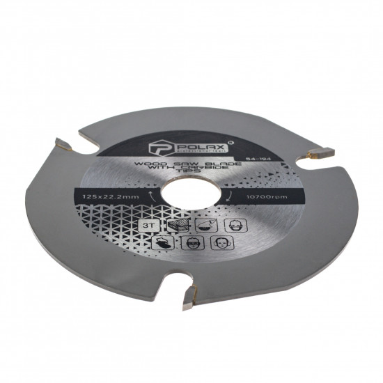 Пильный диск по дереву Polax 125 х 22.2 х 3Т (54-194)