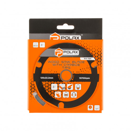 Пильный диск по дереву Polax 125 х 22.2 х 3Т (54-194)