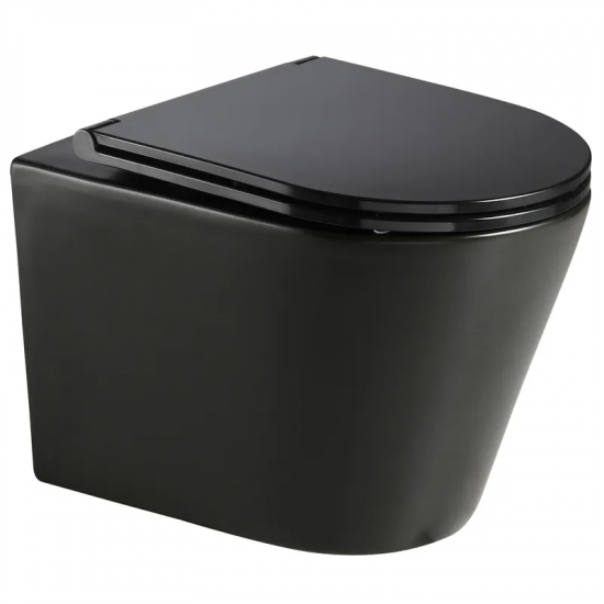 Унітаз підвісний Mixxus Premium BEVEL-0301-T3 BLACK 515х355х365mm, система змиву TORNADO 3.0 (MP659