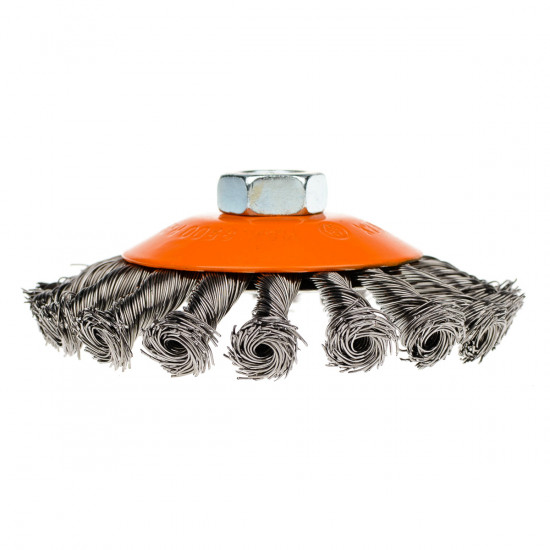 Щітка конусна 115 мм, для УШМ, М14, кручений дріт Polax (54-165)
