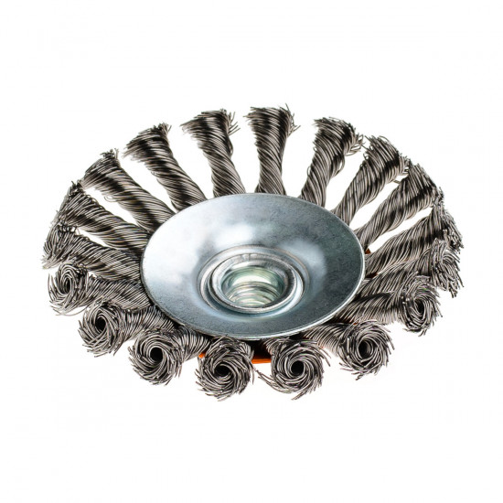 Щітка конусна 115 мм, для УШМ, М14, кручений дріт Polax (54-165)