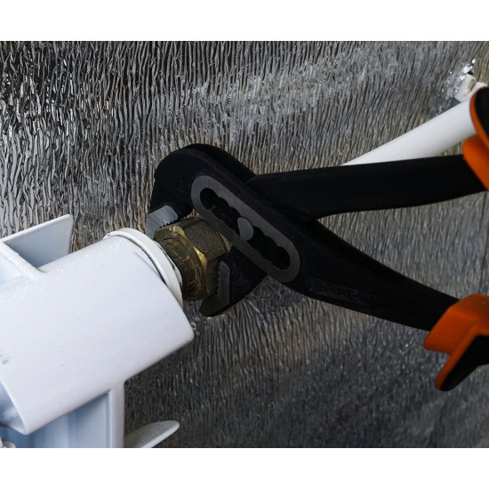 Ключ трубний Polax переставний, двокомпонентні ручки, 250 мм (44-004)