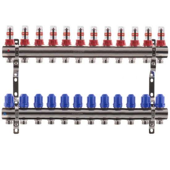 Коллекторный блок с расходомерами Koer KR.1110-12 1"x12 ways (KR2649)