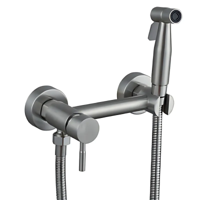 Змішувач настінний з гігієнічним душем Mixxus SUS-222 з нержавіючої сталі SUS304 (MX0679)