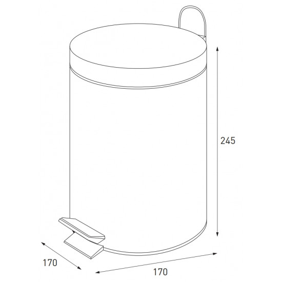 Ведро для мусора круглое Zerix Solo-TC0103 SS Цвет 3 л цвет нержавейка (ZX5895)