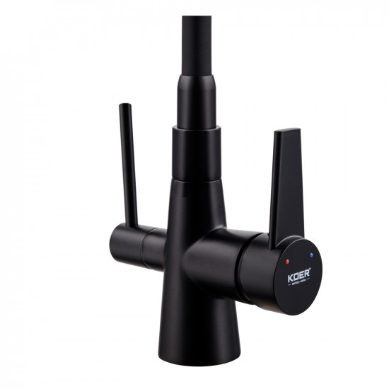 Кухонний змішувач з силік. виливом і вих. для питної води KOER KB-72003-05 (KR3376)