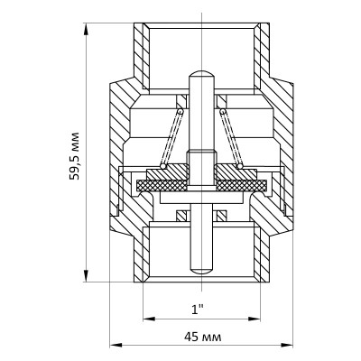 Клапан зворотний Koer (нікельований) 1" (Koer KR.172.N) (KR2769)