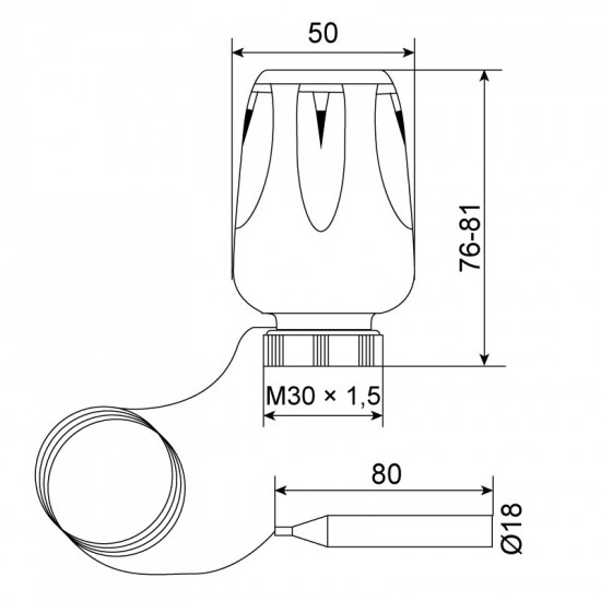 Термоголовка с выносным датчиком M30x1.5 Koer KR.1331 (KR2677)