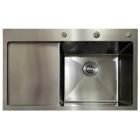 Мойка из нержавеющей стали MIXXUS MH7849R NANO-BLACK (3.0/0.8) цвет графит (MI7051)