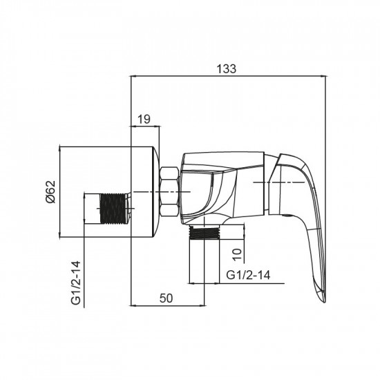 Змішувач для душу Koer KB-30008-01 (Колір хром) (KR3474)