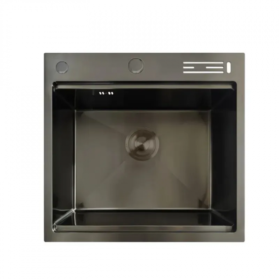 Мойка Mixxus MH5050-SK Nano-Black с н.ст.зи ступенькой для сушилки, с подст.под ножи(графит) (MX1940